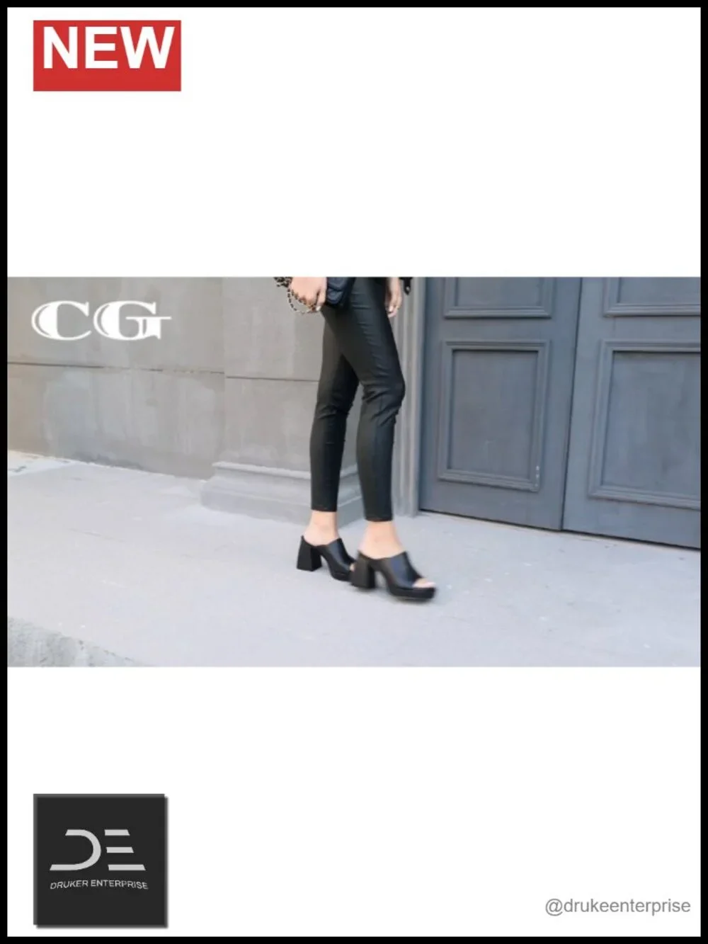 Chunky Platform Heeled Sandals Square Toe Slip On Mules